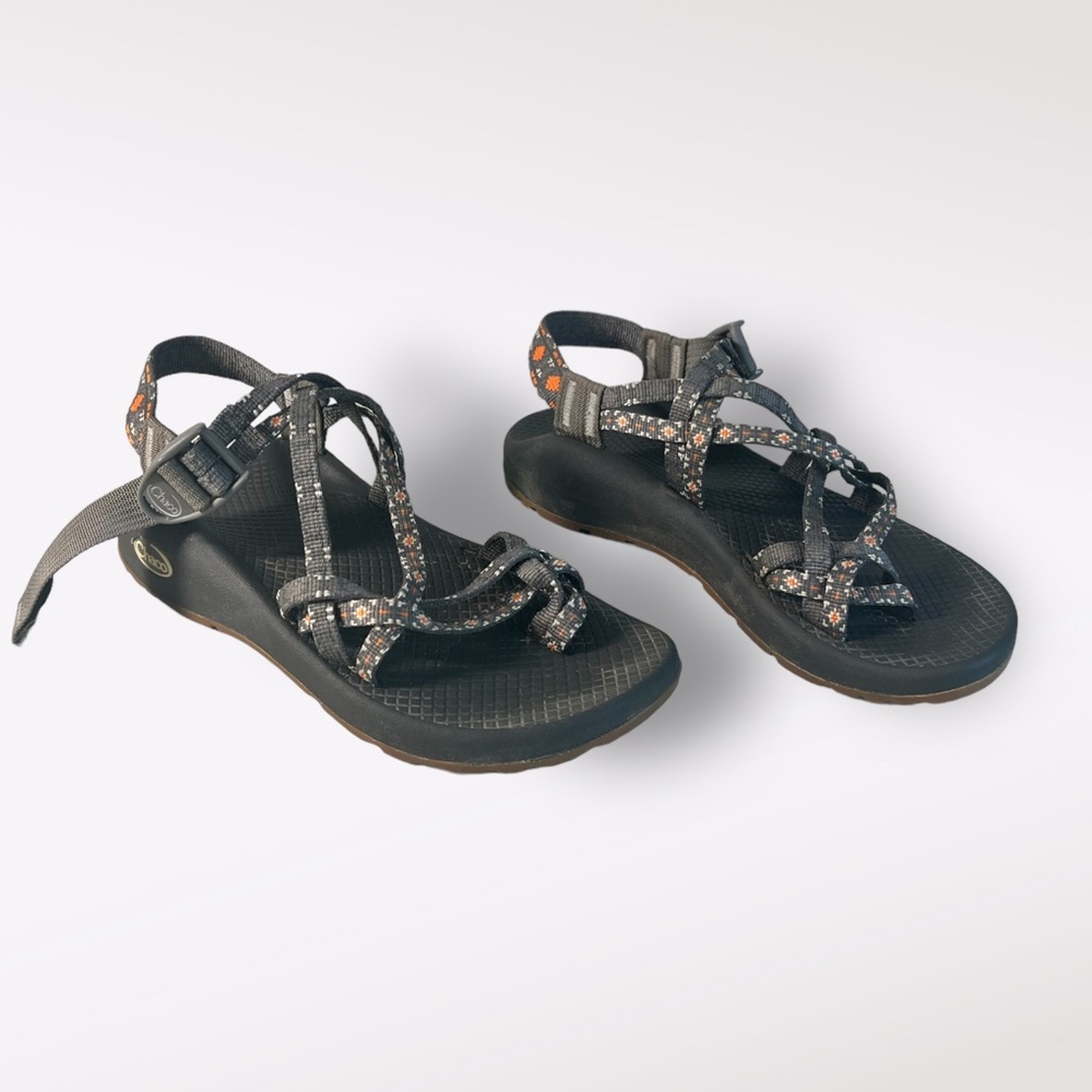 Chaco Womens Sandals Sz 6 Gray Orange White